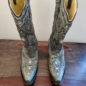 Sliver and grey cowgirl boots size 6.5